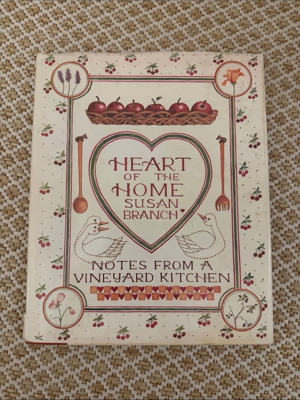 Heart of the Home Notes from a Vineyard Kitchen - Cream/Red Decorative Cookbook